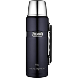 Термос ізольований Thermos King 1,2 л, темно-синій, з гравіюванням на замовлення