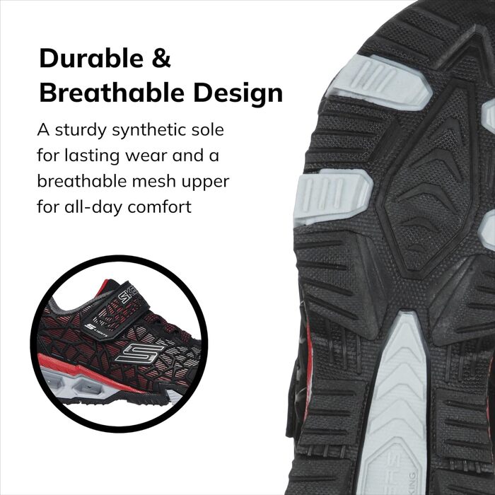 Дитячі кросівки Skechers Hydro Lights-Tuff Force чорно-червоні, 29 EU