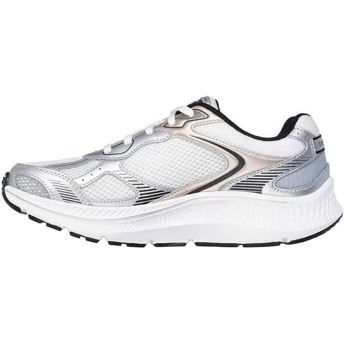 Кросівки Skechers Go Run Consistent 2.0 Volt для жінок, 39 EU, білі зі срібляними вставками, шкіряні