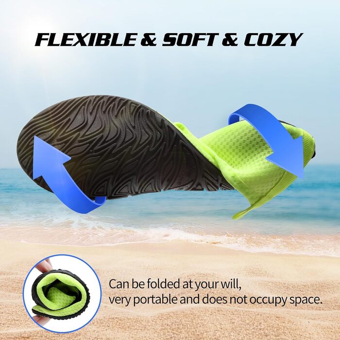 Водні черевики для плавання та відпочинку WateLves: дихаючі, швидковисихаючі, унісекс, 34-47 EU, світло-зелені