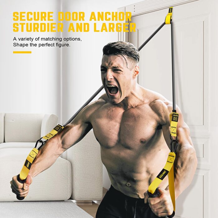 Гумові еластичні стрічки для фітнесу 300lbs з ручками, набором для занять вдома, з анкером для дверей та ремінцями на щиколотки - обладнання для силових тренувань для чоловіків та жінок