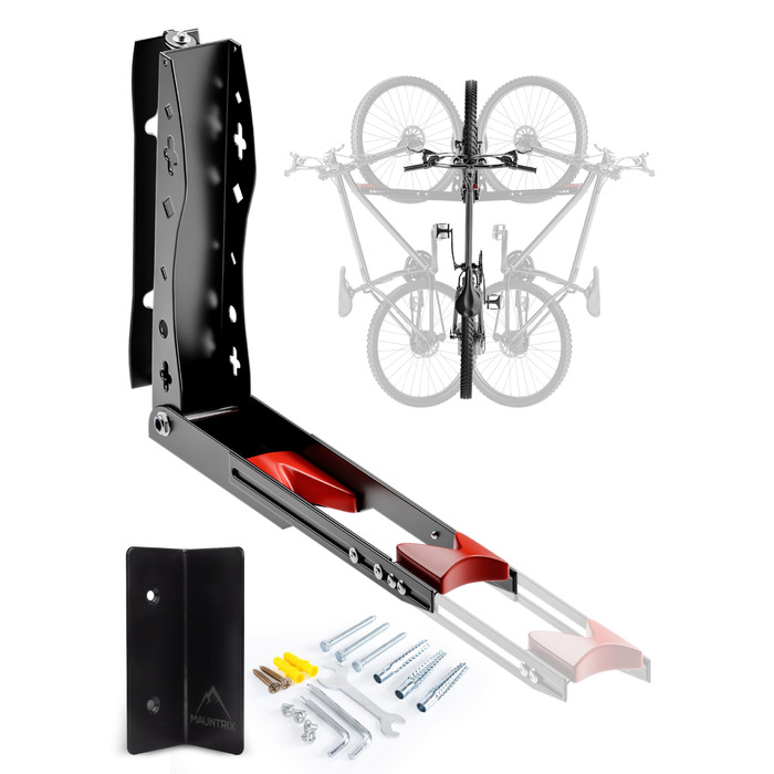 Настінна підставка для велосипеда Mauntrix | 16-29 дюймів | Сталева, до 35 кг | Економія місця | З монтажним комплектом