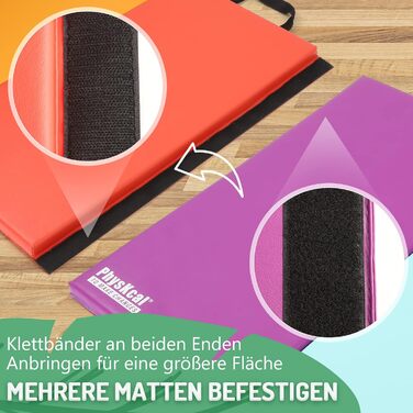 Складаний гімнастичний мат для фітнесу та tumbling 195x75x3 см з ручками, м'який спортивний мат для дітей та активних ігор (Beschwingt)