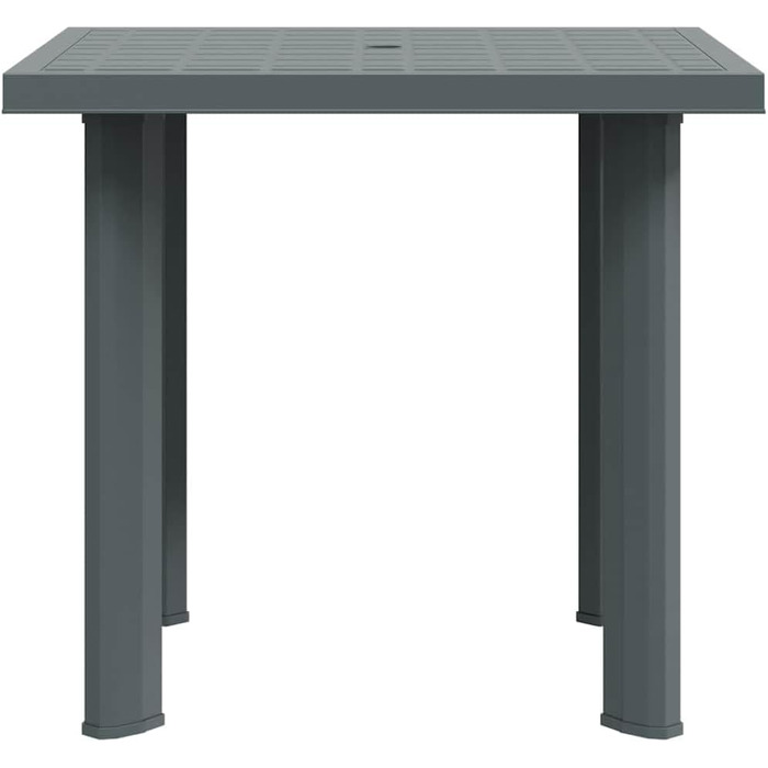 Садовий стіл vidaXL 101x68x72 см, пластик, зелений, з отвором для парасольки, для балкона та саду