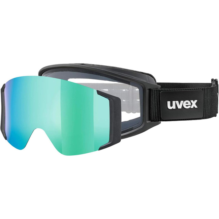 Лижна маска Uvex G.gl 3000 для чоловіків і жінок, чорна матова/червоне-золоте скло, універсальний розмір, 1 шт.