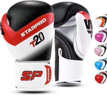 Дитячі боксерські рукавички Starpro T20 для маленьких рук - 6-10 років, чорний колір, 6oz