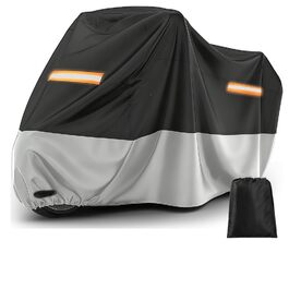 Захисний чохол для мотоцикла Motorrad 210D, водонепроникний, UV-стійкий, з світловідбиваючими смугами, для зберігання на вулиці та в приміщенні, 245 x 105 x 125 см