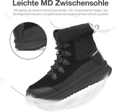 Чоботи зимові жіночі DANNTO, чорні, 41 EU, теплі, з підкладкою, непромокаючі