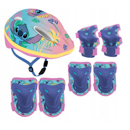 Комплект захисту для роликів та скейта (шолом, наколінники, налокітники) — Stitch