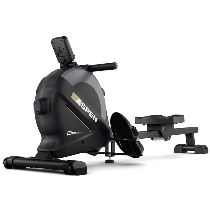 Гребний тренажер Hop-Sport HS-080R Aspen магнітний чорно-золотистий