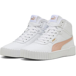 Кросівки PUMA Carina 3.0 Mid для жінок, 39 EU, білий, рожевий кварц, золотий