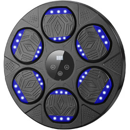Музична боксерська машина Silencomfort з LED-підсвічуванням, кріплення для боксерських рукавичок, 9 режимів швидкості та режим підрахунку ударів, Bluetooth для занять та зняття стресу