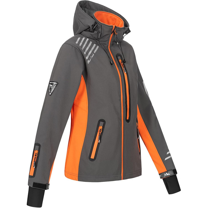 Жіноча куртка-вітровка Rock Creek Softshell D-402, антрацит-помаранчева, розмір XS