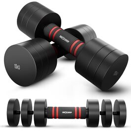 NEOLYMP Набір гантелей 2 шт. регульовані, сталеві, з ергономічною ручкою для силових тренувань та дому – різні ваги (2x до 10 кг)