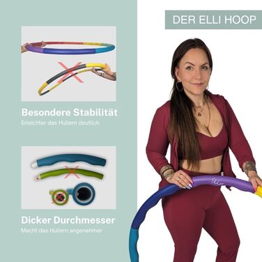 Оригінальний обруч Elli Hoop M 1,3 кг для фітнесу та схуднення, гімнастичний хулахуп для початківців