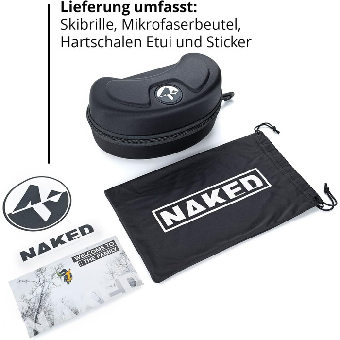 Гірськолижна маска NAKED Optics NOVA для чоловіків і жінок, змінні лінзи, для сноуборду та лиж, підходить для окулярів, для поганої погоди, комплект із додатковою лінзою