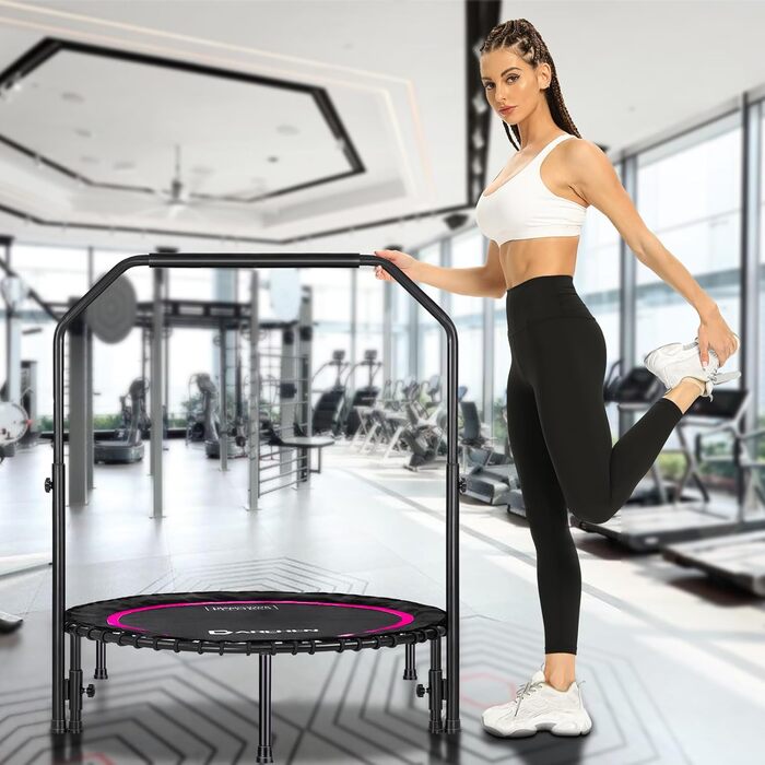 Трамплін для дому DARCHEN, 100 см, до 200 кг, з поручням, червоний