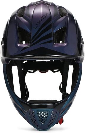 Дитячий велосипедний шолом Lixada Fullface 2-в-1, знімний підборідник, регульований розмір 52-58 см, для велосипеда та скейтборду, синьо-фіолетовий