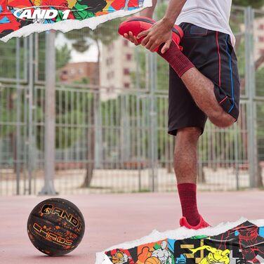 AND1 Chaos Basketball - офіційний розмір 7 (74,9 см), гума, Deep Channel Construction, Streetball, для гри в залі та на вулиці, Meteorit