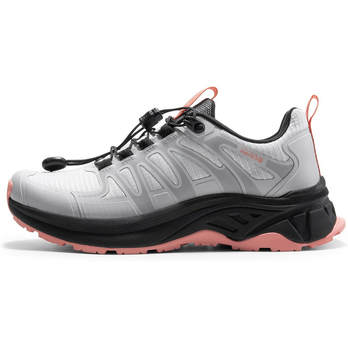 Жіночі трекінгові черевики NORTIV 8 з швидкою шнурівкою - легкі туристичні черевики для кемпінгу та відпочинку (37 EU, сірий, рожевий)