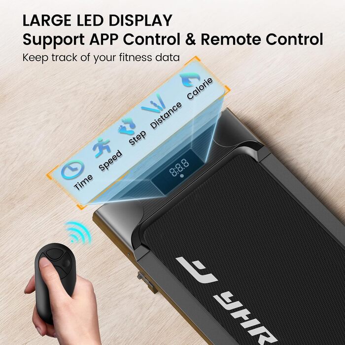 Бігова доріжка Walking Pad з нахилом 4 в 1, 2.5HP, APP-керування та пульт, для офісу і дому, компактна під стіл