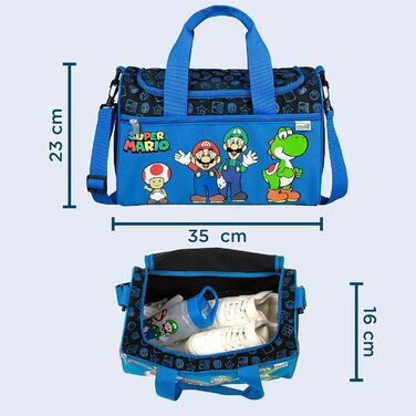 Дитяча спортивна сумка Scooli - блакитна, 23 x 35 x 16 см, з регульованим ремінцем