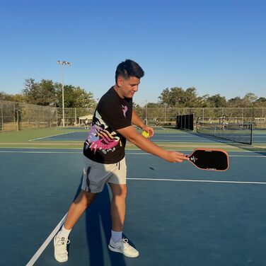 Плекабол ракетка, 2025, карбонове волокно, 3K, поверхня з високою зернистістю та обертанням, T700SC, схвалено USAPA, колір A-brown, 16 мм