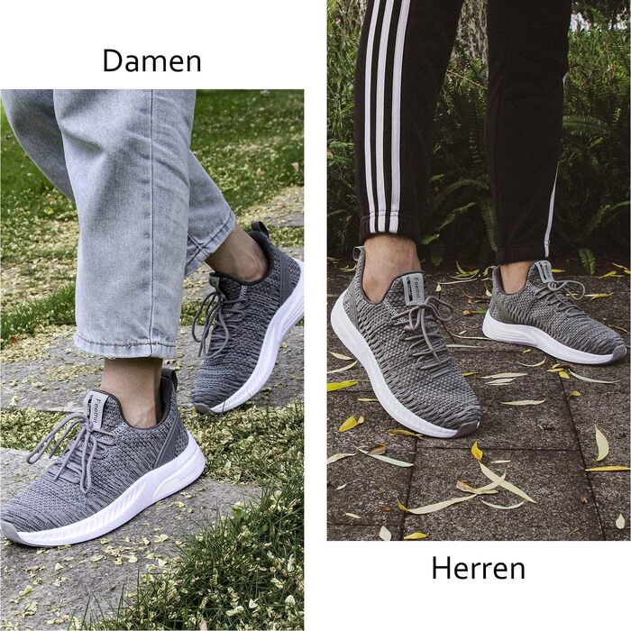 Кросівки Feethit для чоловіків: спортивні, для бігу та повсякденного носіння, сірі, з неслизькою гумовою підошвою, легкі та дихаючі, розмір 45 EU