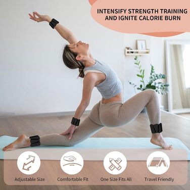 FENIXFIT обважнювачі на щиколотки та зап'ястя для жінок, набір 2 шт. для фітнесу, силових тренувань, бігу, йоги, пілатесу