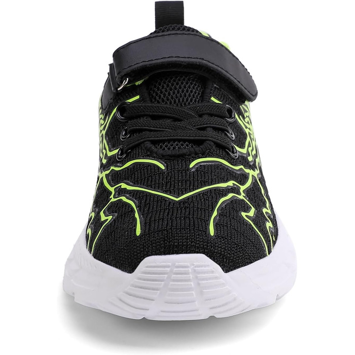 Дитячі спортивні кросівки для хлопчиків та дівчаток. М'яка підошва, дихаюча сітка, для занять спортом та активного відпочинку. Кольори: чорний, зелений. Розмір 29 EU