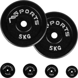 Професійні гантельні диски MSPORTS, 2x5 кг, чавунні, чорні