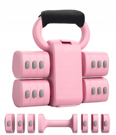 Набір 2в1: регульовані гантелі та гиря (1-5,5 кг), рожеві