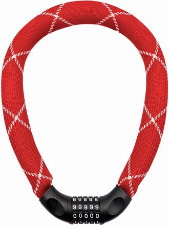 Надійне велозамок Nean з кодом, 6 мм, 900 мм, червоний