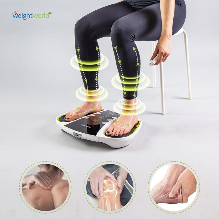 EMS та TENS масажер для ніг WeightWorld, 99 рівнів, електроди, з дистанційним керуванням, зарядка USB