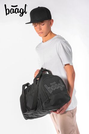 Спортивна сумка Baagl для дітей – стильна дорожня сумка з відділенням для взуття (25 л, Darkness)