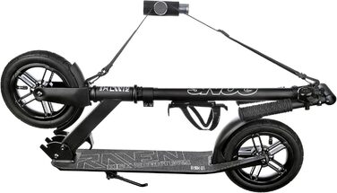 Скутер Raven Roller Cityroller Kickroller Snug AIR з повітряними колесами, дзвіночком та тримачем для пляшки (200 мм, Snug Black)