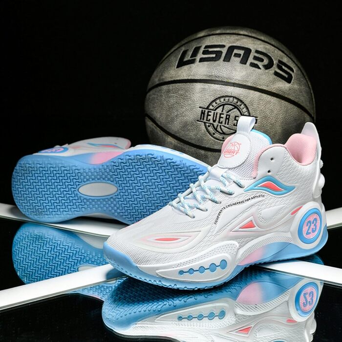 Баскетбольні кросівки High Top з антиковзким покриттям, легкі та зручні. Білі (44 EU, вузька колодка)