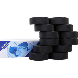 Хокейні шайби, 12 шт, офіційні правила, для тренувань та класичного хокею, діаметр 7,6 см, товщина 2,5 см, вага 170 г, чорні Хокейні шайби, 12 шт, офіційні правила, для тренувань та класичного хокею, діаметр 7,6 см, товщина 2,5 см, вага 170 г, чорні