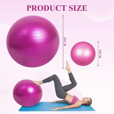 Фітбол Flintronic 55/65 см з насосом, для йоги, фітнесу, вагітності, анти-burst