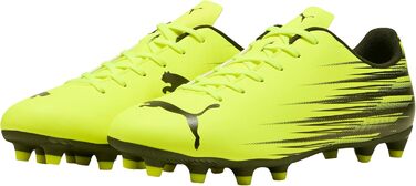 Кросівки футбольні PUMA Attacanto Firm для штучного ґрунту, білі/чорні, 44 EU, Yellow Alert