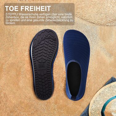 Водні черевики для плавання та відпочинку на пляжі - чоловічі та жіночі (43 EU, сині смужки)