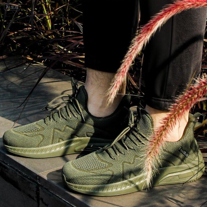 Кросівки Feethit для чоловіків: спортивні, для бігу, тенісу, фітнесу, повсякденного носіння. Легкі, дихаючі, зелені, розмір 40 EU