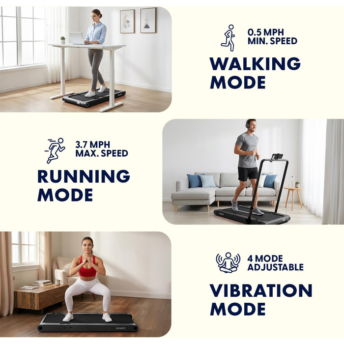 Бігова доріжка-компакт Squatz 2-in-1 Walking Pad, чорна