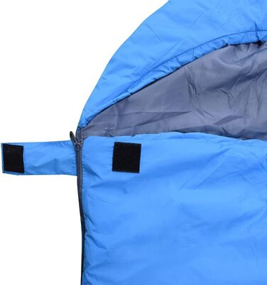 Спальний мішок для кемпінгу – 3 сезони, теплий та холодний клімат, легкий, простий у використанні, з компресійним мішком для дорослих та дітей, блакитний
