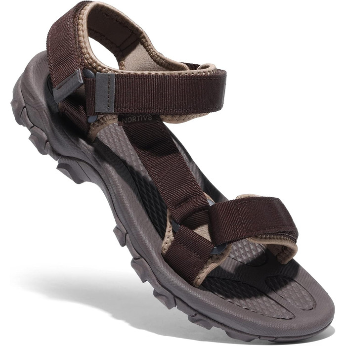 Чоловічі літні сандалії NORTIV 8 для піших прогулянок, спорту та відпочинку на природі (44 EU, Коричневий)