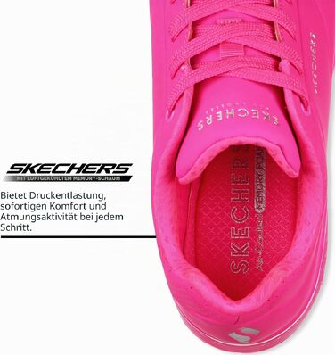 Жіночі кросівки Skechers UNO 73667 NORG Hot Pink — рожеві, матеріал Durabuck, розмір 38 EU