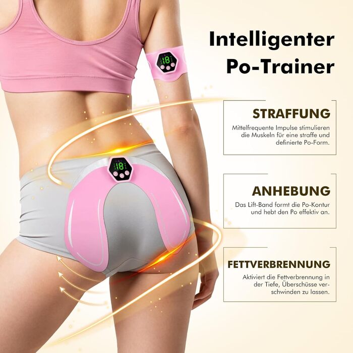 Електричний тренажер EMS для пресу та всього тіла, 6 режимів, 19 інтенсивностей