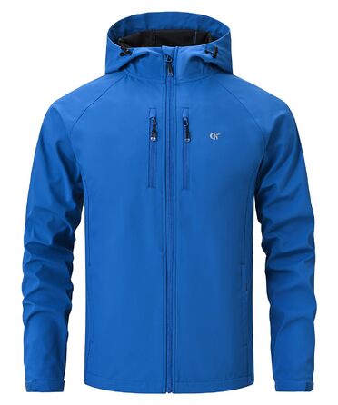 Чоловіча куртка Softshell Huayuzh — водонепроникна, вітрозахисна та дихаюча outdoor куртка-вітровка для походів та кемпінгу, XL, синя