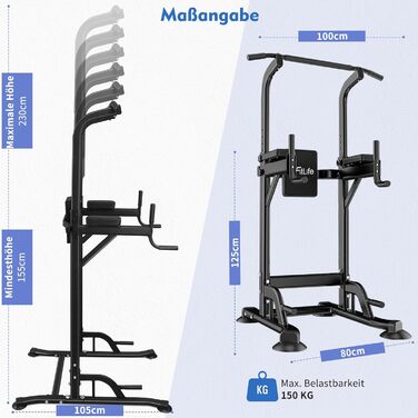 Power Tower DH FitLife: турнік, бруси для віджимань та тренажер спини | Станція для силових тренувань вдома
