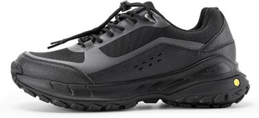 Черевики для піших прогулянок FitVille для чоловіків, широкі, трекінгові, туристичні, чорні. Зі зносостійкою підошвою, дихаючі, легкі, кросівки 45 EU, X-широкі